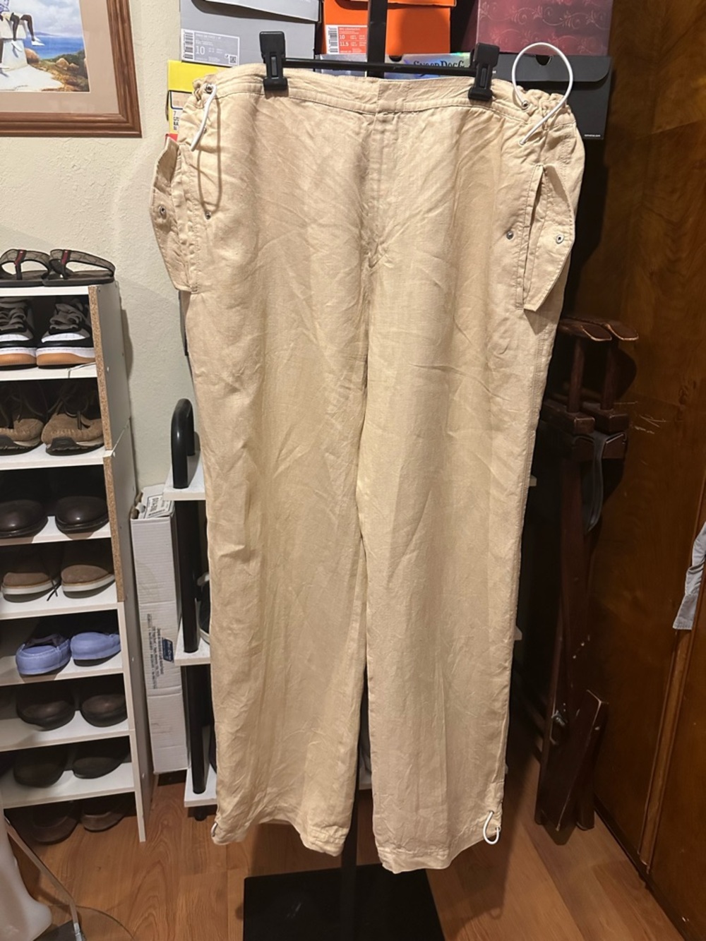 Ralph Lauren Purple Label Linen Drawstring Pants